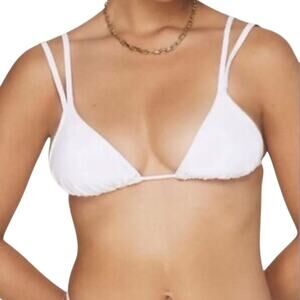 New Imperfect Andie x Demi Moore Women's Cannes White Triangle Bikini Top Medium